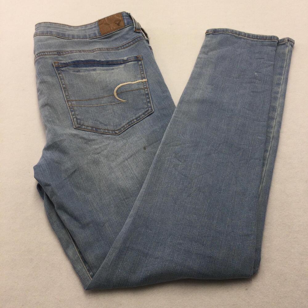 American Eagle Outfitters Jegging Jeans Womens 14 Long Blue Light Wash Stretch